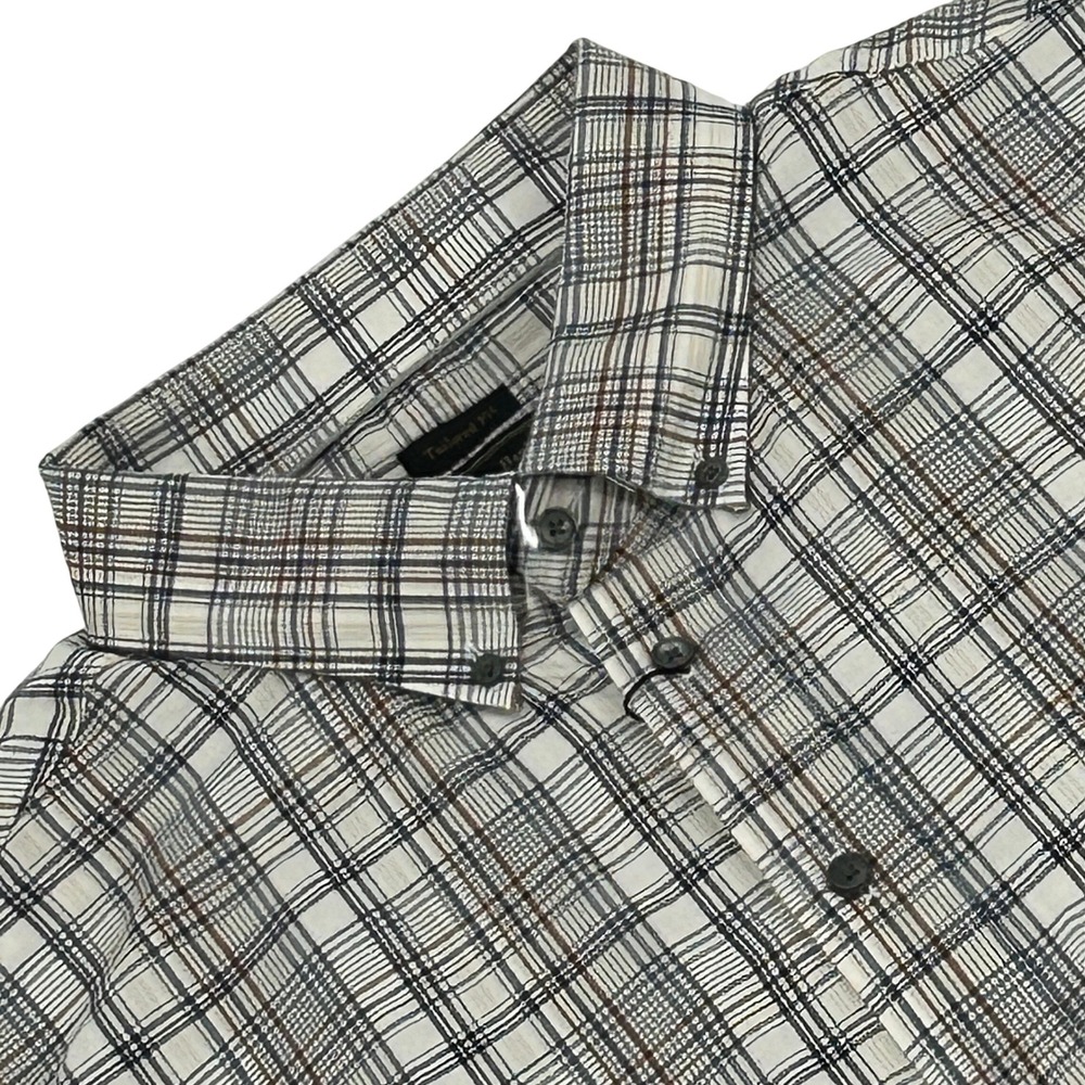 Jos. A. Bank Reserve Shirt Mens XXL White Plaid Cotton Cashmere Tailored Fit NEW